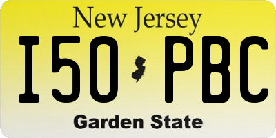 NJ license plate I50PBC