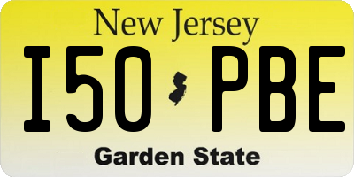 NJ license plate I50PBE