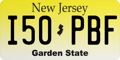 NJ license plate I50PBF