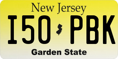 NJ license plate I50PBK
