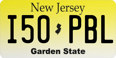 NJ license plate I50PBL