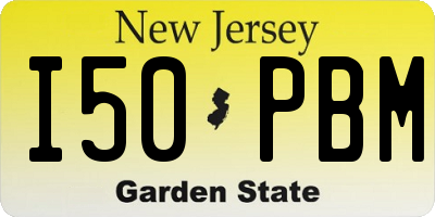 NJ license plate I50PBM