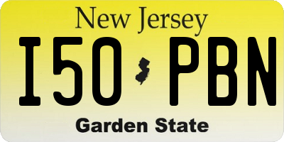NJ license plate I50PBN