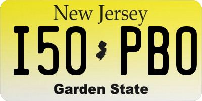 NJ license plate I50PBO