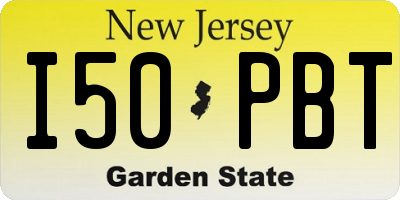 NJ license plate I50PBT