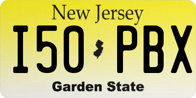 NJ license plate I50PBX
