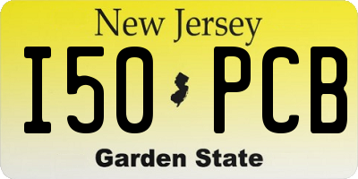 NJ license plate I50PCB