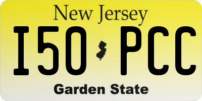 NJ license plate I50PCC