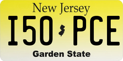 NJ license plate I50PCE