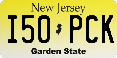 NJ license plate I50PCK