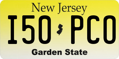 NJ license plate I50PCO