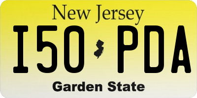 NJ license plate I50PDA