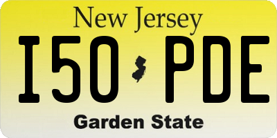 NJ license plate I50PDE