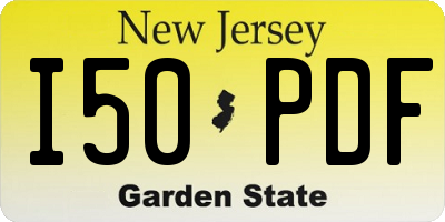 NJ license plate I50PDF
