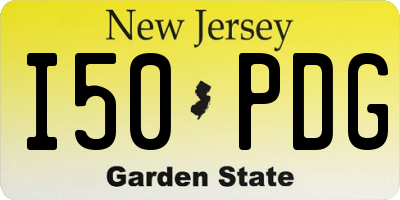 NJ license plate I50PDG