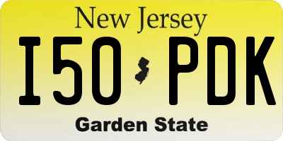 NJ license plate I50PDK