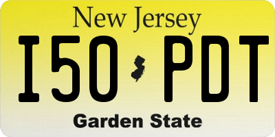 NJ license plate I50PDT
