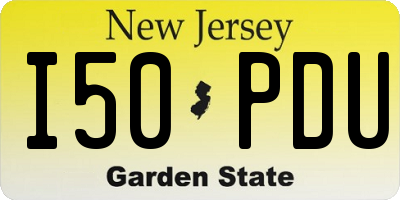 NJ license plate I50PDU
