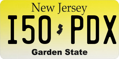 NJ license plate I50PDX