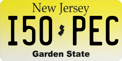 NJ license plate I50PEC