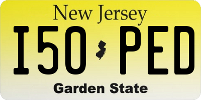 NJ license plate I50PED