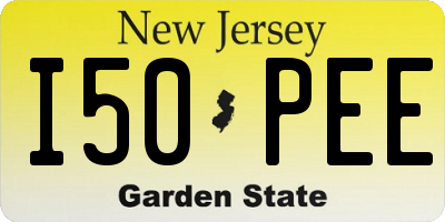 NJ license plate I50PEE