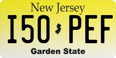 NJ license plate I50PEF