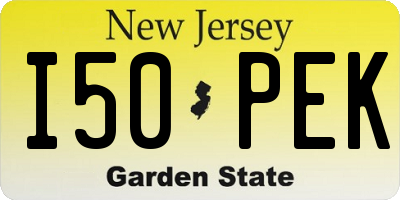 NJ license plate I50PEK