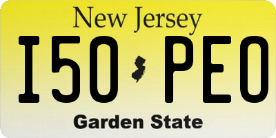 NJ license plate I50PEO