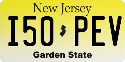 NJ license plate I50PEV