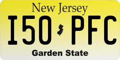 NJ license plate I50PFC