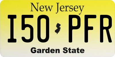 NJ license plate I50PFR