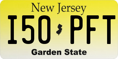 NJ license plate I50PFT