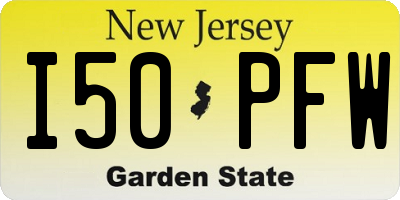 NJ license plate I50PFW