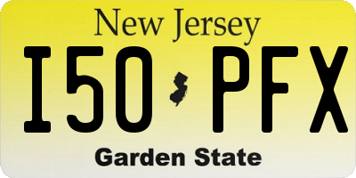 NJ license plate I50PFX