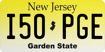 NJ license plate I50PGE