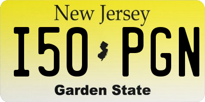 NJ license plate I50PGN
