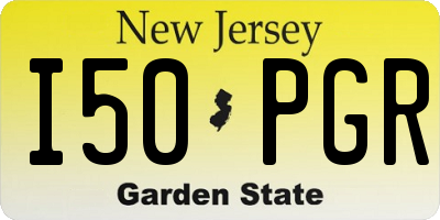 NJ license plate I50PGR