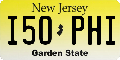 NJ license plate I50PHI