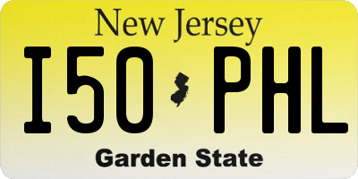 NJ license plate I50PHL