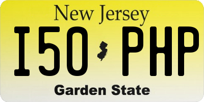 NJ license plate I50PHP