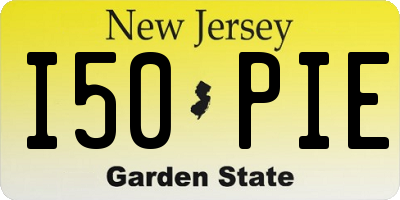 NJ license plate I50PIE