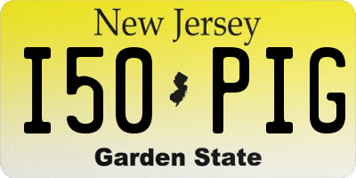 NJ license plate I50PIG