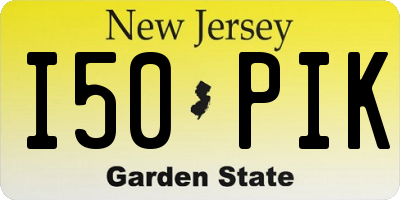 NJ license plate I50PIK