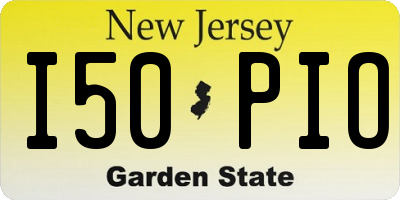 NJ license plate I50PIO