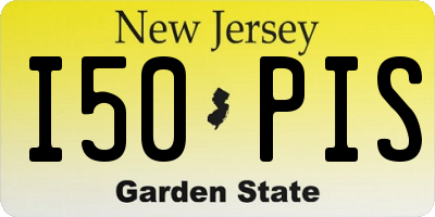 NJ license plate I50PIS