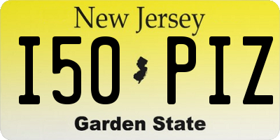 NJ license plate I50PIZ