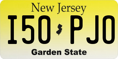 NJ license plate I50PJO