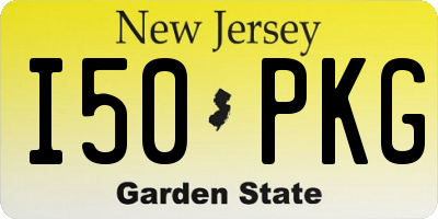 NJ license plate I50PKG