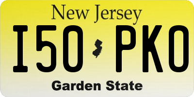 NJ license plate I50PKO